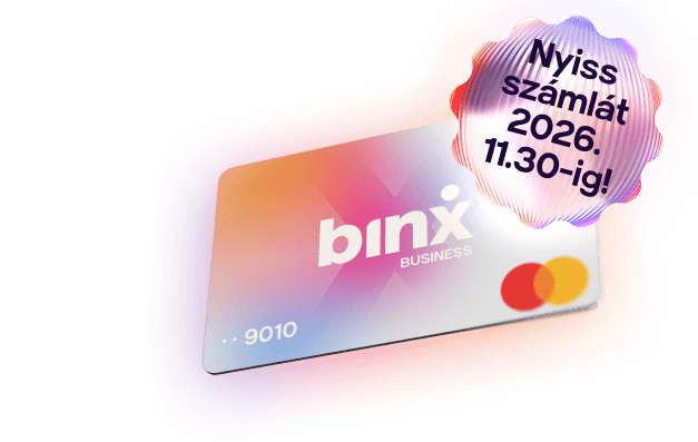 Binx Business bankkártya – Nyiss számlát 2026. 11. 30-ig!