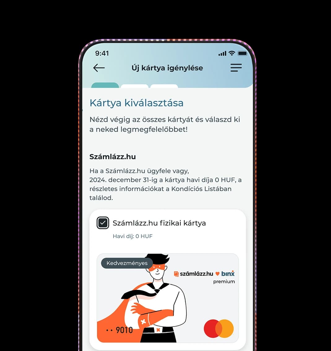 2. Igényelj Számlázz.hu Premium kártyát